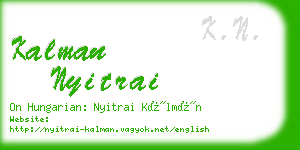 kalman nyitrai business card